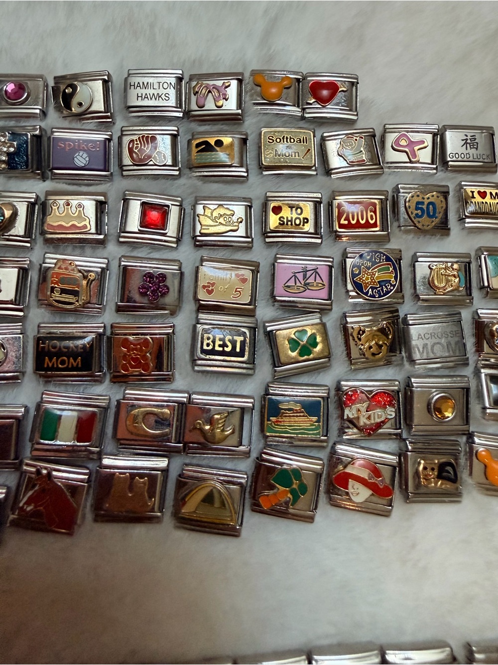 Vintage Y2K Italian Charm Bracelet Link Charms Stainless Steel Silver (2 for $20 - Picture 5 of 8